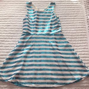 Blue and white girls dress